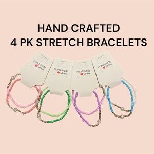 4 PACK OF HAND CRAFTED STRETCH BRACELETS GREAT GIFT